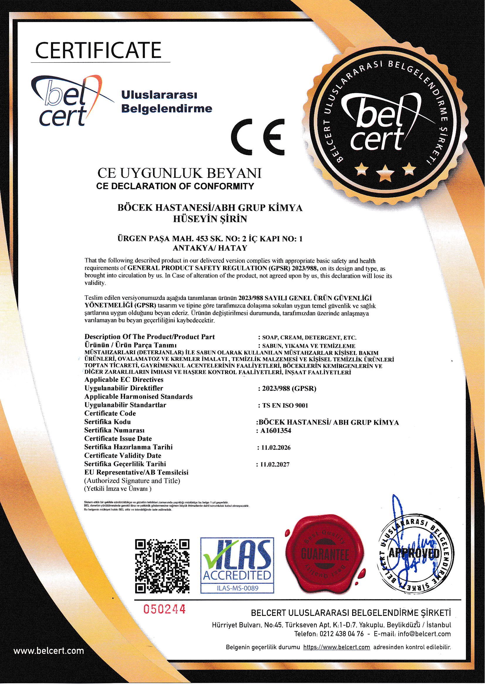 CE Belgesi